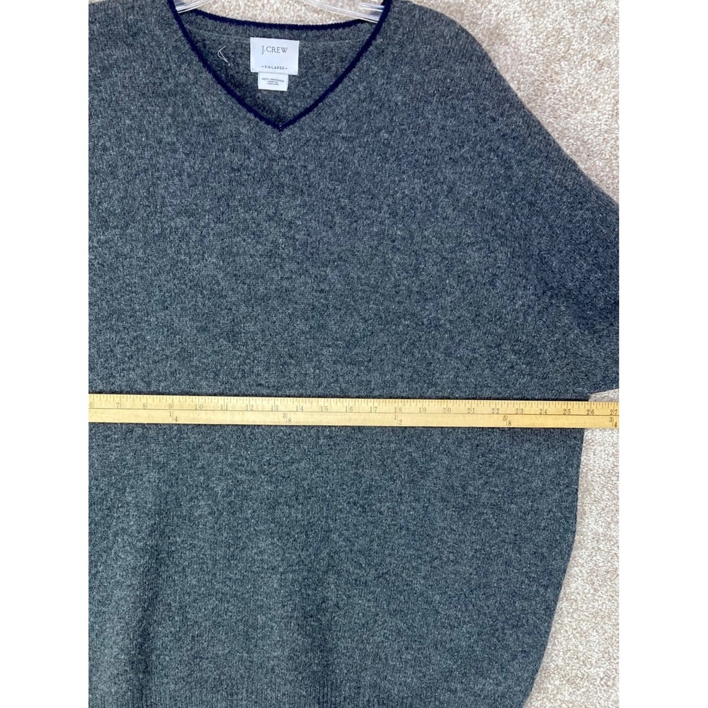 J. Crew Lambswool V-Neck Sweater Mens XXL Gray Heather Long Sleeve Knit Pullover - Picture 4 of 7